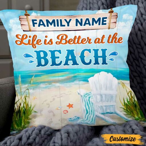 Personalized Life At The Beach Pillow