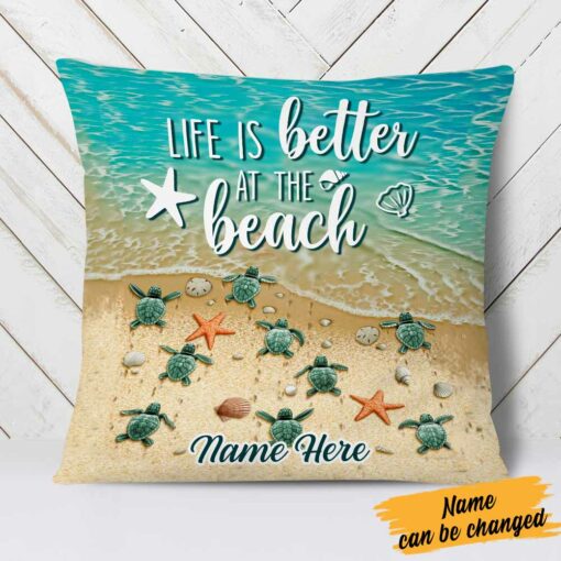 Personalized Life Is Better At The Beach Pillow