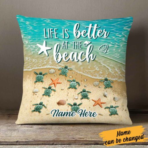 Personalized Life Is Better At The Beach Pillow