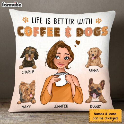 Personalized Life Is Better With Dogs Pillow