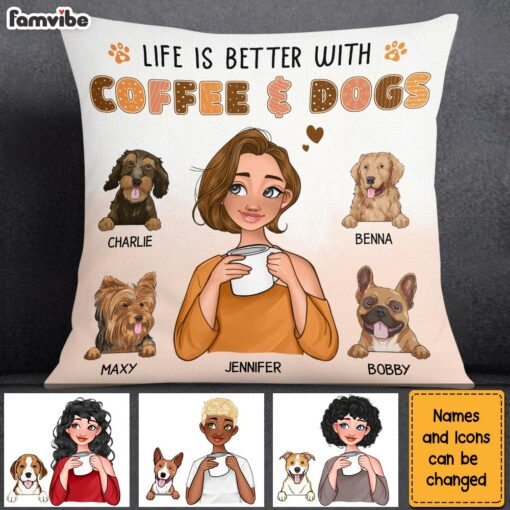 Personalized Life Is Better With Dogs Pillow