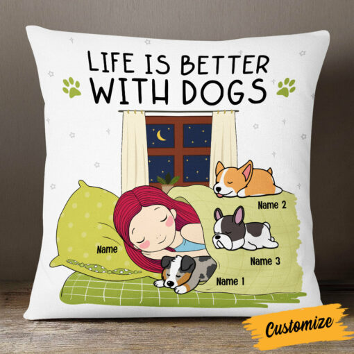 Personalized Life With A Dog Pillow