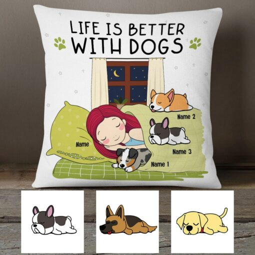 Personalized Life With A Dog Pillow