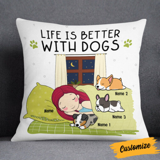 Personalized Life With A Dog Pillow