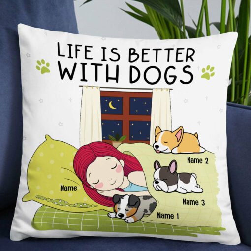 Personalized Life With A Dog Pillow