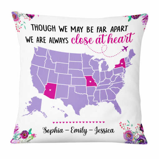 Personalized Long Distance Always Close At Heart Pillow