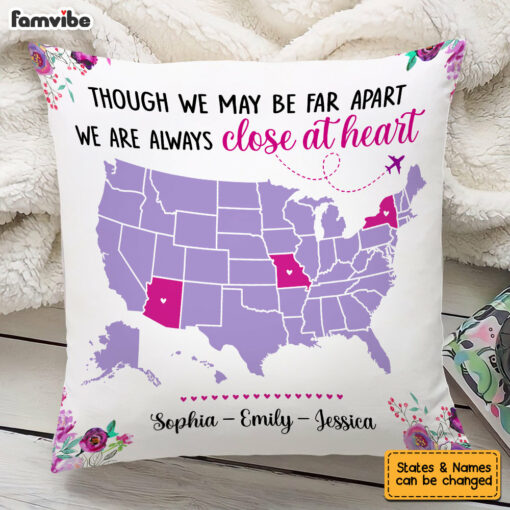 Personalized Long Distance Always Close At Heart Pillow