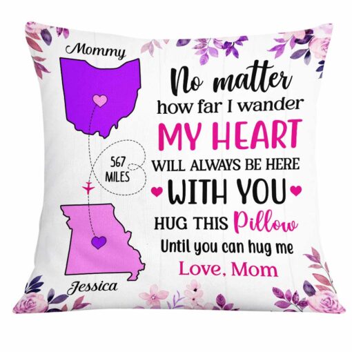 Personalized Long Distance But Close At Heart Pillow