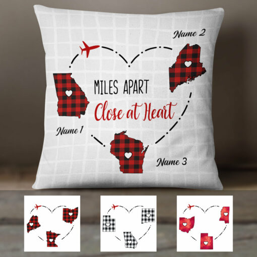 Personalized Long Distance Close At Heart Pillow