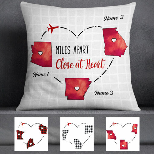 Personalized Long Distance Close At Heart Pillow