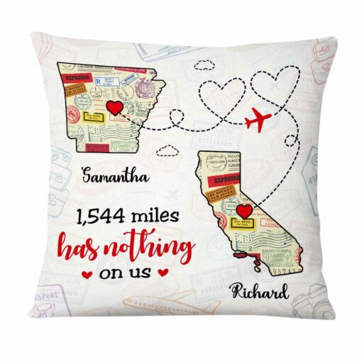 Personalized Long Distance Couple Pillow