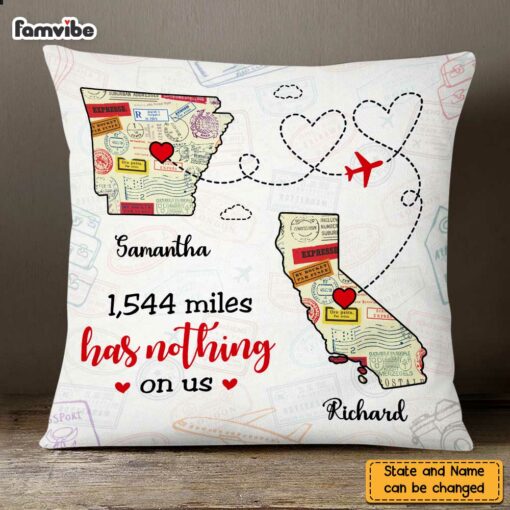 Personalized Long Distance Couple Pillow