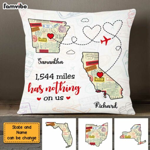 Personalized Long Distance Couple Pillow