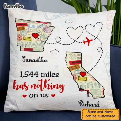 Personalized Long Distance Couple Pillow