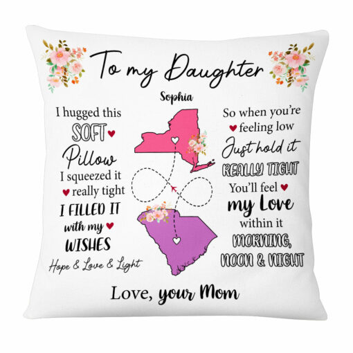 Personalized Long Distance Daughter Hug This Pillow