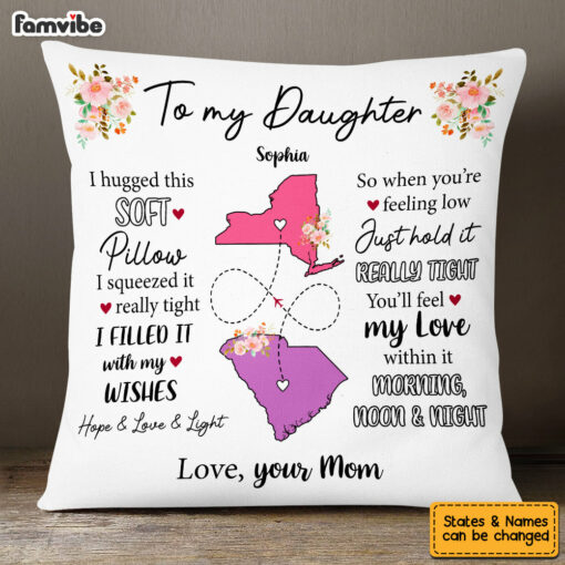 Personalized Long Distance Daughter Hug This Pillow