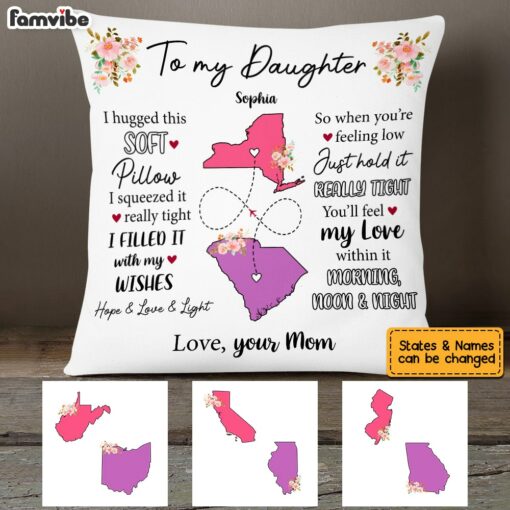 Personalized Long Distance Daughter Hug This Pillow