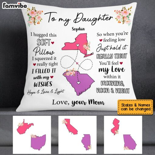 Personalized Long Distance Daughter Hug This Pillow