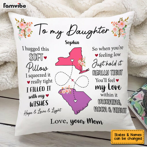 Personalized Long Distance Daughter Hug This Pillow