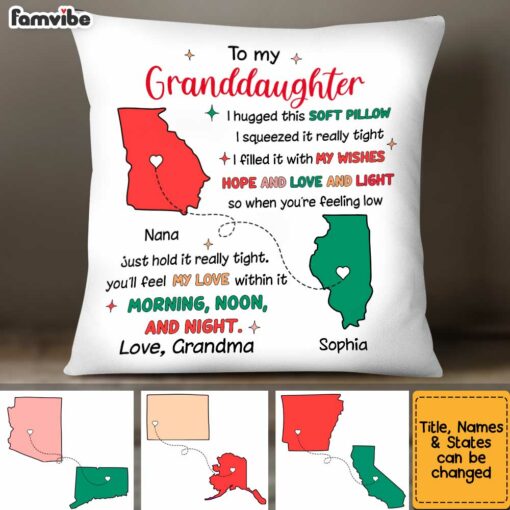 Personalized Long Distance Drawing Hug This Christmas Pillow