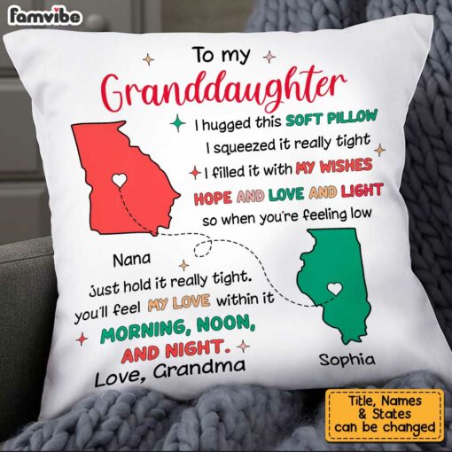 Personalized Long Distance Drawing Hug This Christmas Pillow