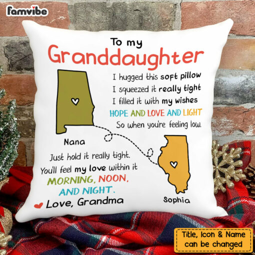 Personalized Long Distance Drawing Hug This Pillow