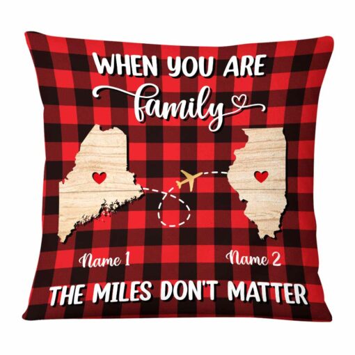 Personalized Long Distance Family Pillow