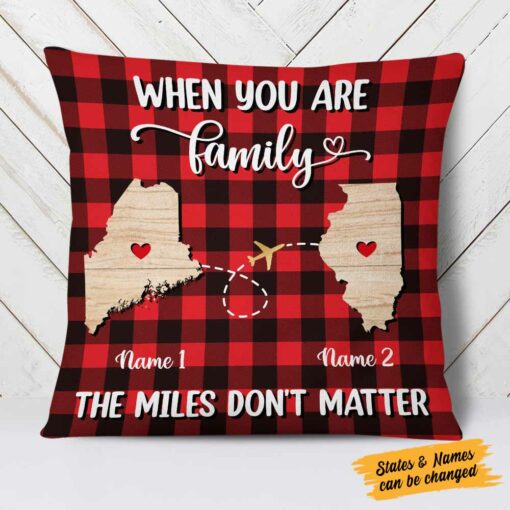 Personalized Long Distance Family Pillow