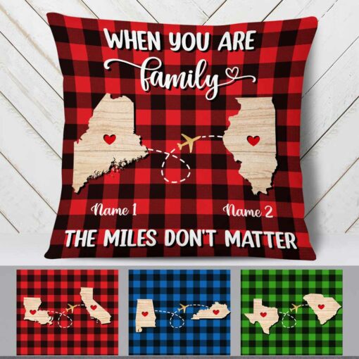 Personalized Long Distance Family Pillow