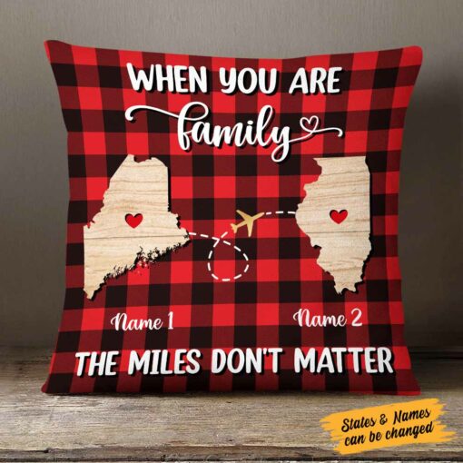 Personalized Long Distance Family Pillow