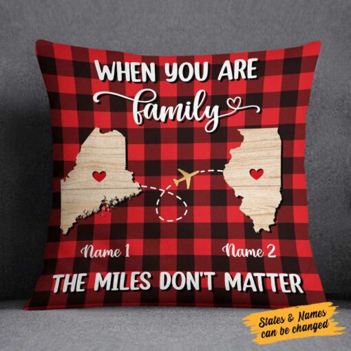 Personalized Long Distance Family Pillow