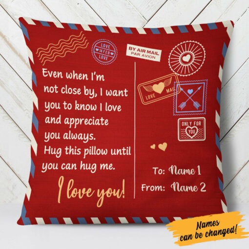 Personalized Long Distance Happy Valentine Pillow