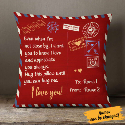 Personalized Long Distance Happy Valentine Pillow