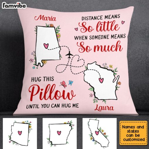 Personalized Long Distance Hug This Pillow