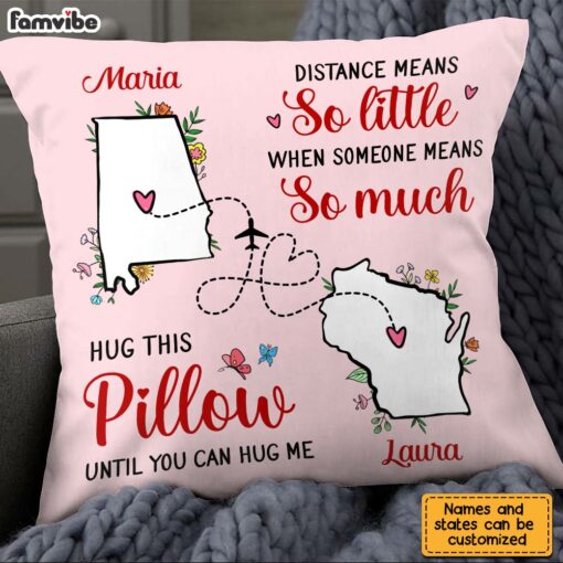 Personalized Long Distance Hug This Pillow