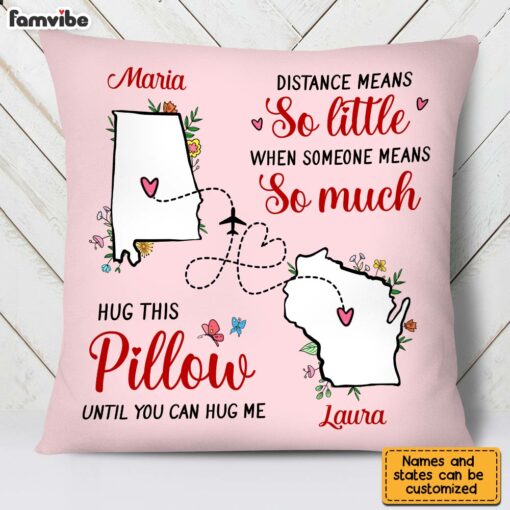 Personalized Long Distance Hug This Pillow