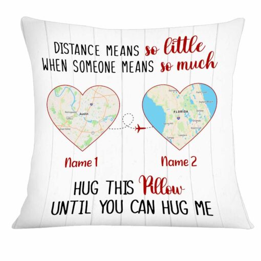 Personalized Long Distance Map Pillow