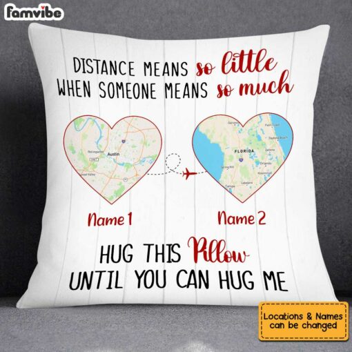 Personalized Long Distance Map Pillow