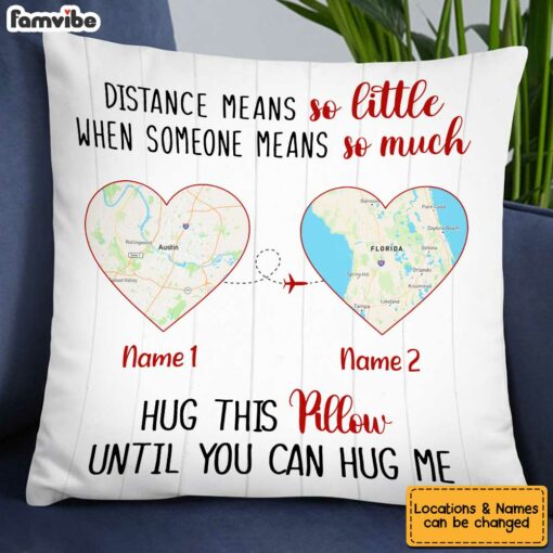 Personalized Long Distance Map Pillow