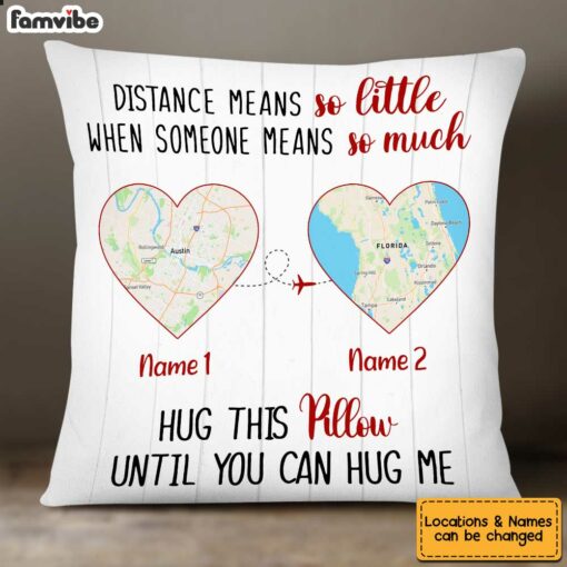 Personalized Long Distance Map Pillow