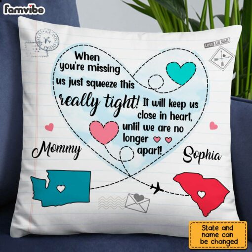 Personalized Long Distance Missing You Mom Pillow