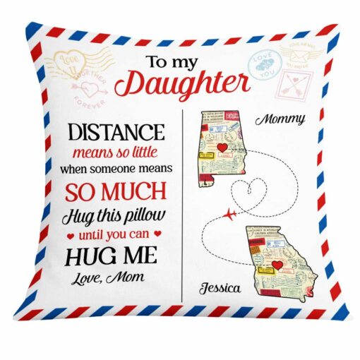 Personalized Long Distance Mom Daughter Pillow