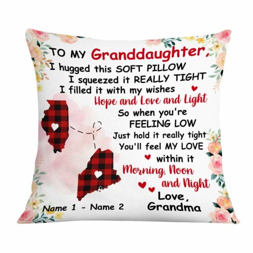 Personalized Long Distance Mom Grandma Daughter Granddaughter Pillow