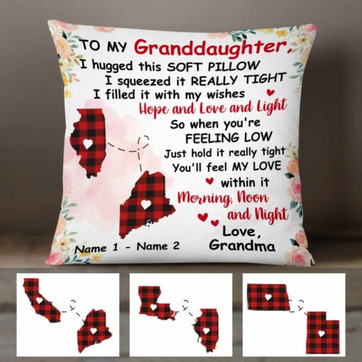 Personalized Long Distance Mom Grandma Daughter Granddaughter Pillow