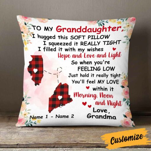 Personalized Long Distance Mom Grandma Daughter Granddaughter Pillow