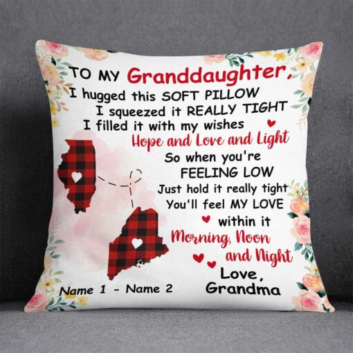 Personalized Long Distance Mom Grandma Daughter Granddaughter Pillow