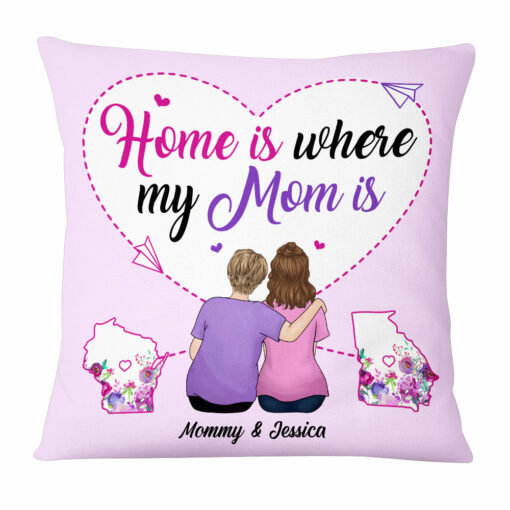 Personalized Long Distance Mom Home Pillow