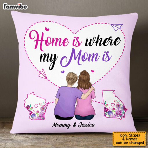 Personalized Long Distance Mom Home Pillow