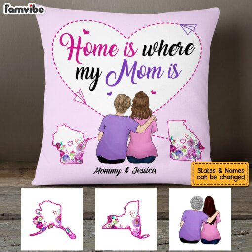 Personalized Long Distance Mom Home Pillow