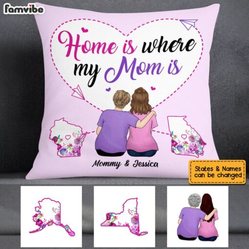 Personalized Long Distance Mom Home Pillow